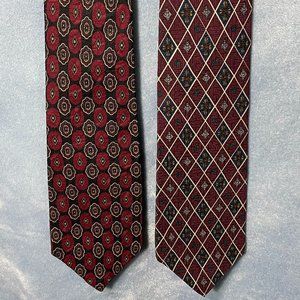 2 Via Europa 100% Silk Used Neckties. Made in the USA.